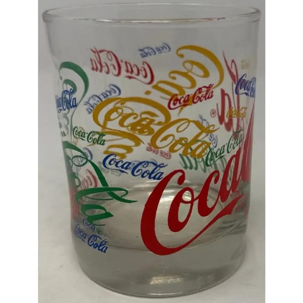 Cola Cola Red Green Yellow Blue Drinking Glass 4